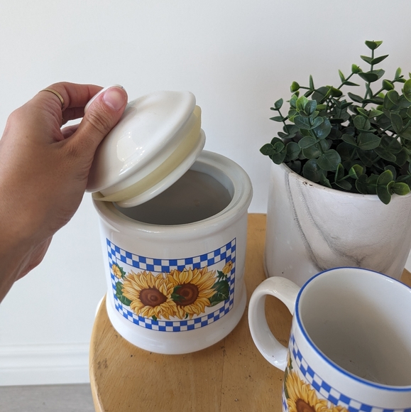 Vintage Sunflower 90s Mug and Jar Set - Picture 2 of 5
